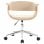 VidaXL Silla de Oficina Giratoria Madera Curvada Cuero Sintético Crema