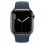 Apple Watch Series 7 GPS + Cellular, 45mm Cassa in Acciaio inossidabile Grafite con Cinturino Sport Azzurro