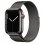 Apple Watch Series 7 GPS + Cellular, 45mm Cassa in Acciaio inossidabile Grafite con Maglia Milanese Grafite