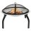 VidaXL brasero et barbecue 2 en 1 avec tisonnier acier inoxydable 56x56x49 cm