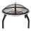 VidaXL brasero et barbecue 2 en 1 avec tisonnier acier inoxydable 56x56x49 cm