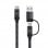 Ewent EW9918 Cable de Carga 2 en 1 USB-C a USB-C/A 1m Negro