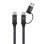 Ewent EW9918 Cable de Carga 2 en 1 USB-C a USB-C/A 1m Negro