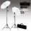 vidaXL Kit Studio Photo 2 Spots + Fond Blanc + Parapluie