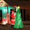Árvore de Natal insuflável HOMCOM de 184 cm com luzes LED e Pai Natal (123 x 80 x 184 cm)