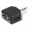 Vivanco Adaptador de Audio Minijack Macho 3.5mm a 2x Minijack Hembra 3.5mm Negro