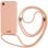Étui avec cordon uni rose cool pour iPhone XR