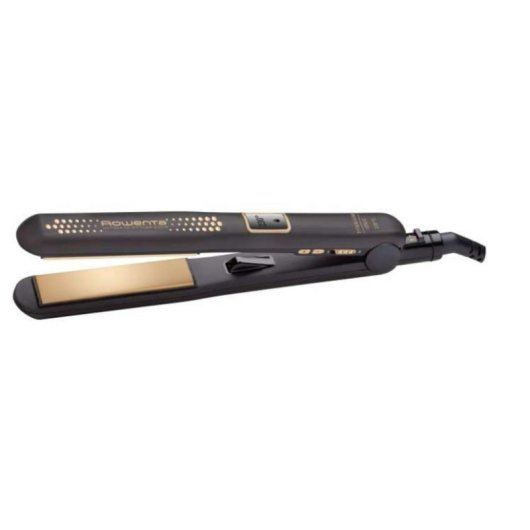Prancha de Cabelo Cerâmica Rowenta Ultimate Styler Gold SF6021E0 230ºC 5 Definições Iónica LCD Chocolate Ouro