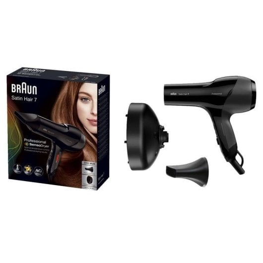 Sèche-cheveux Ionique Professionnel Braun Satin Hair 7 HD785 2000W 2 Températures 2 Vitesses Air Froid Noir