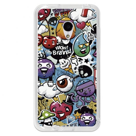 BeCool Funda Gel Grafiti Colores para Meizu M3S