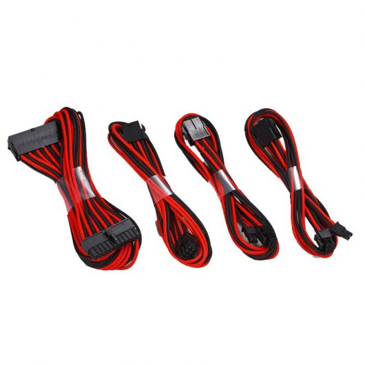 Phanteks Combo Pack Cables Extensión Placa Base 24P/8P/8V Pines  Negro/Rojo