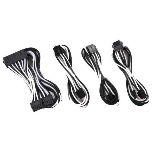 Phanteks Combo Pack Cables Extensión Placa Base 24P/8P/8V Pines  Negro/Blanco