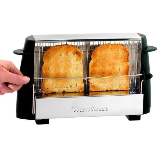 Torradeira vintage Moulinex A15453 4 fatias 760 W Preta