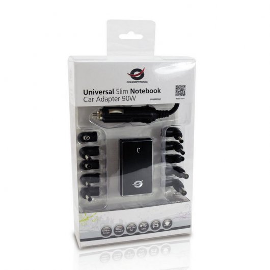 Conceptronic Cargador Universal Slim Coche 90W USB