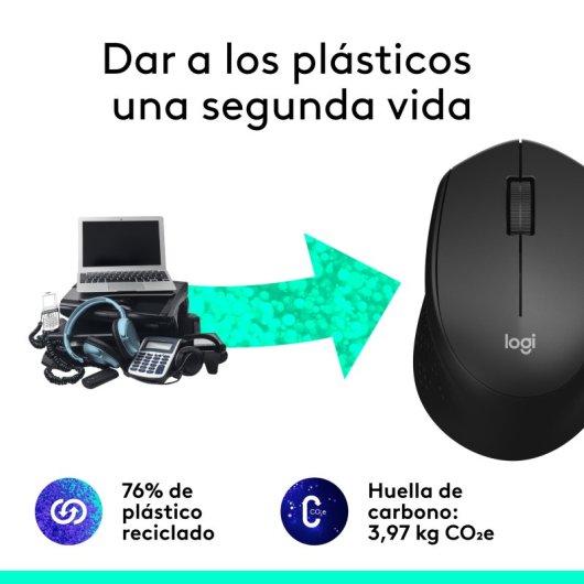 Logitech M330 Silent Plus Ratón Inalámbrico Negro 1000DPI