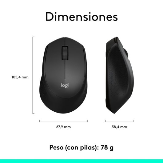 Logitech M330 Silent Plus Ratón Inalámbrico Negro 1000DPI