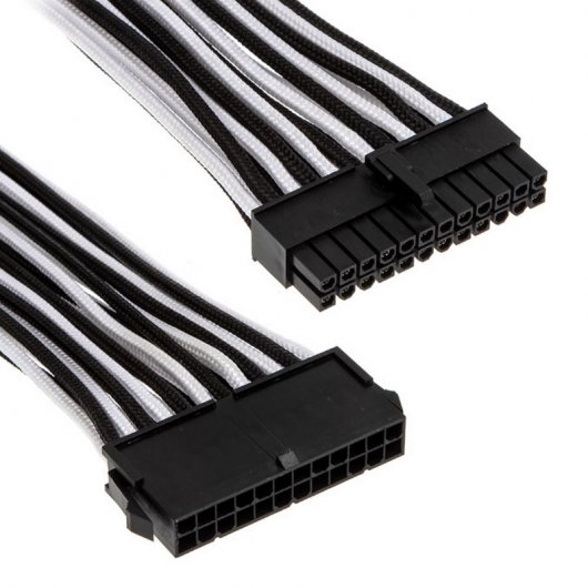Phanteks CB24P Cable Extensión Blanco/Negro Placa Base 24 Pines