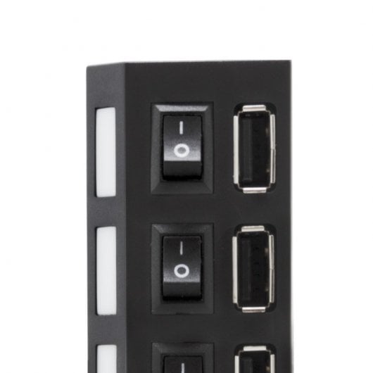 Unotec HUB USB 2.0 Negro 4 Puertos