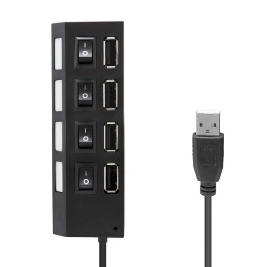 Unotec HUB USB 2.0 Negro 4 Puertos