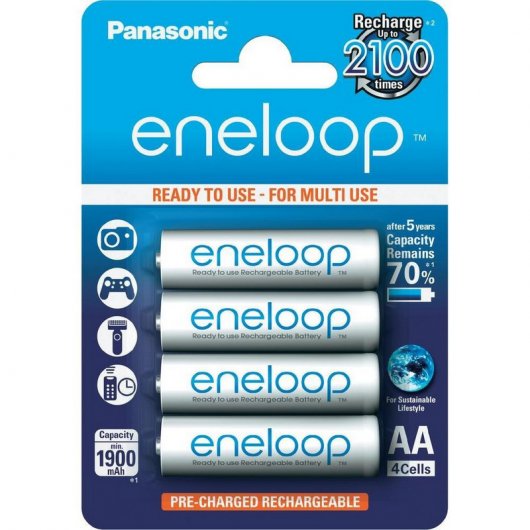Panasonic Eneloop Pack 2 AA-Akkus 1900 mAh