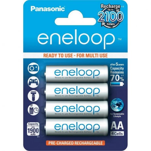 Panasonic Eneloop Pack 2 batterie ricaricabili AA 1900mAh