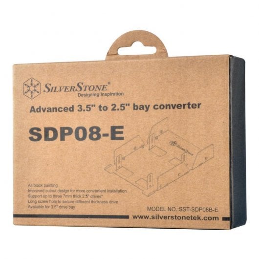 Adattatore per alloggiamento Silverstone SDP08B-E da 3,5" a 2,5" nero