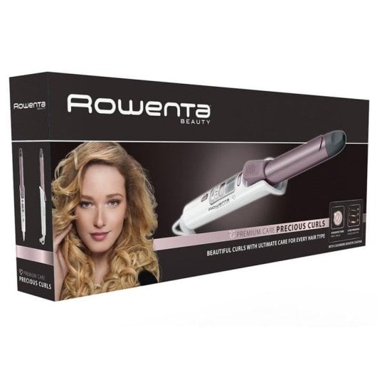 Modelador de Cabelo Cónico Rowenta CF3460F0 Queratina 25mm 130-200°C 8 Níveis Desligamento Automático Preto/Rosa