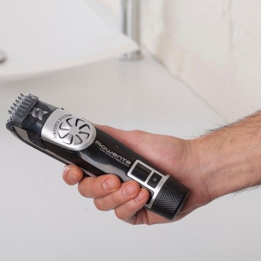 Máquina de Cortar Cabelo Rowenta Air Force Precision TN4851 Sem Fios 45min 20 Comprimentos LCD