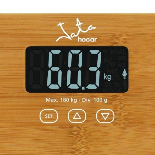 Balance Jata 577 Bioimpédance 180 kg 5 Paramètres Bambou LCD