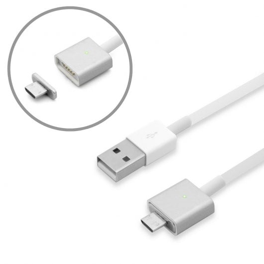 Unotec Cable MicroUSB con Cabezal Magnético Gris