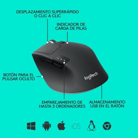 Logitech M720 mouse Mano destra RF senza fili + Bluetooth Ottico 1000 DPI