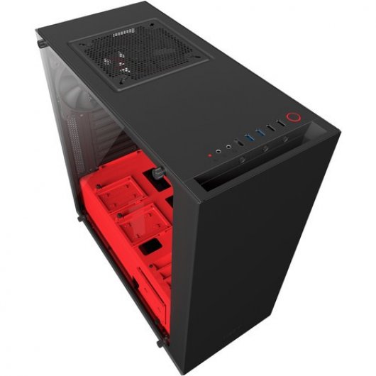 NZXT S340 Elite USB 3.0 Cristal Templado Negra/Roja