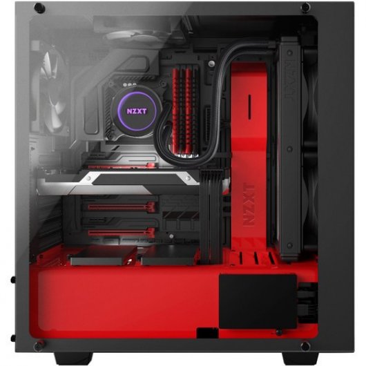 NZXT S340 Elite USB 3.0 Cristal Templado Negra/Roja