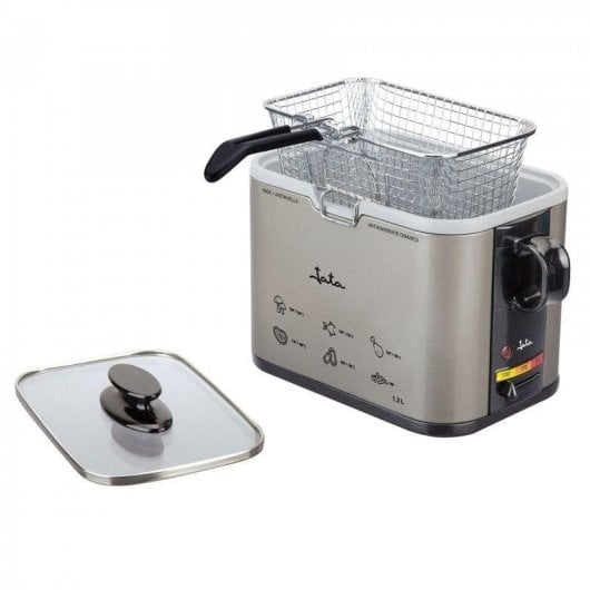 Fritadeira Jata FR326E 1.3L 1000W com termóstato regulável e cuba ecológica
