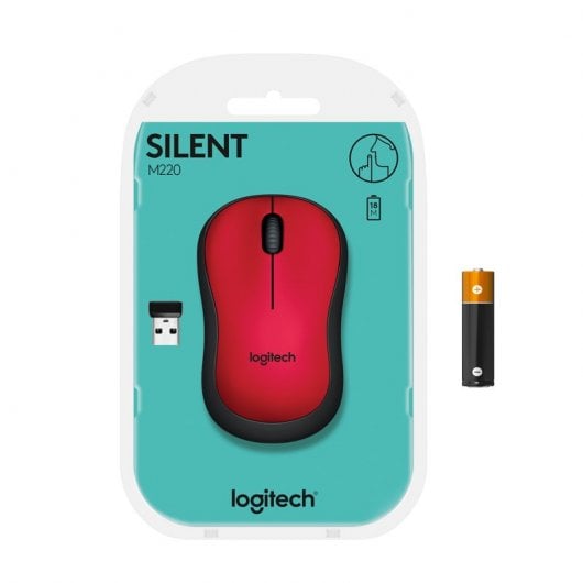 Logitech M220 Silent Ratón Wireless Rojo
