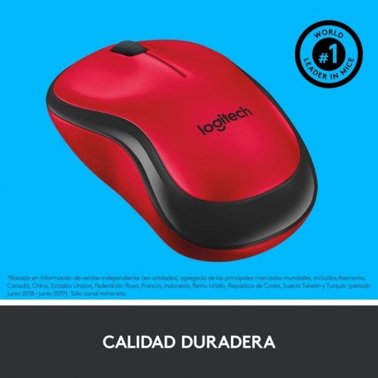 Logitech M220 Silent Ratón Wireless Rojo