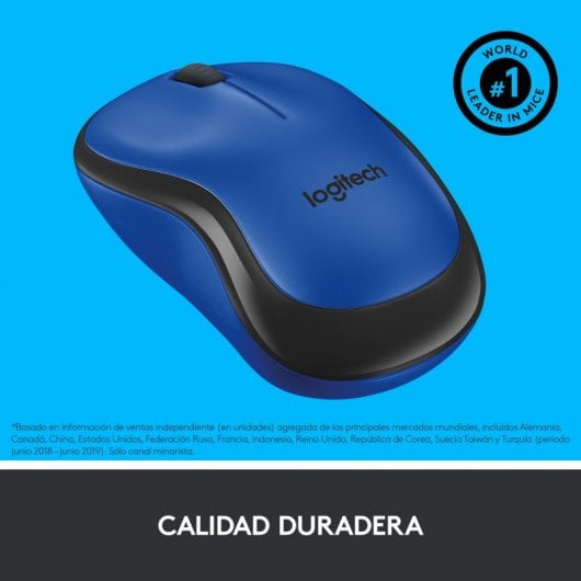 Logitech M220 Silent Ratón Wireless Azul