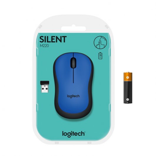 Logitech M220 Silent Ratón Wireless Azul