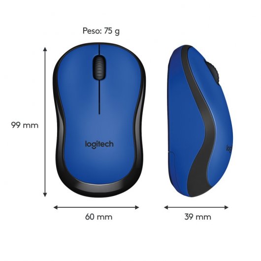 Logitech M220 Silent Ratón Wireless Azul