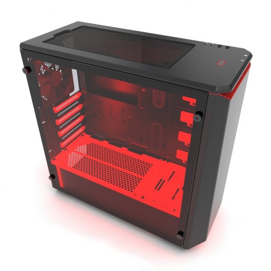 Phanteks Eclipse P400 Cristal Templado Negra/Roja
