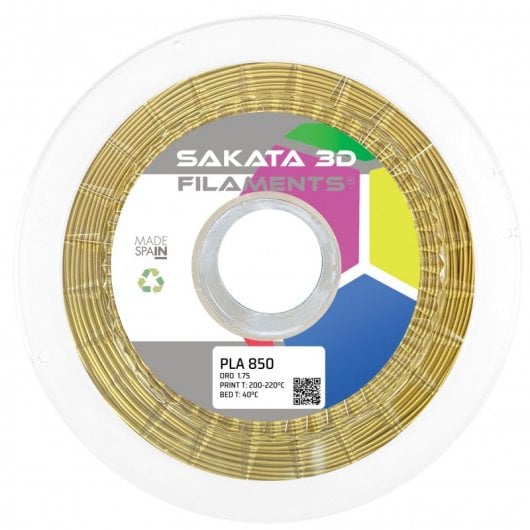 Sakata 3D Bobina de Filamento PLA 850 1.75mm Dorado 1Kg