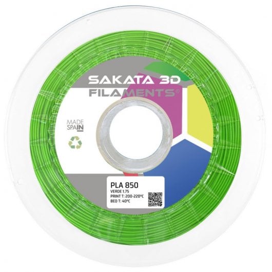 Sakata 3D Bobina de Filamento PLA 850 1.75mm Verde 1Kg