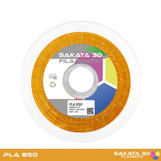 Sakata 3D Bobina de Filamento PLA 850 1.75mm Naranja 1Kg