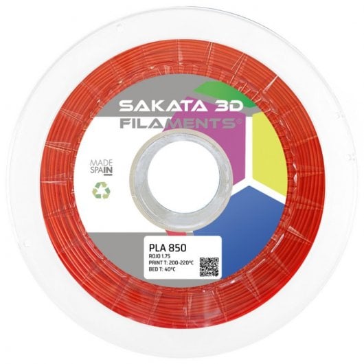 Bobina de Filamento PLA 3D850 1.75mm Vermelho 1Kg