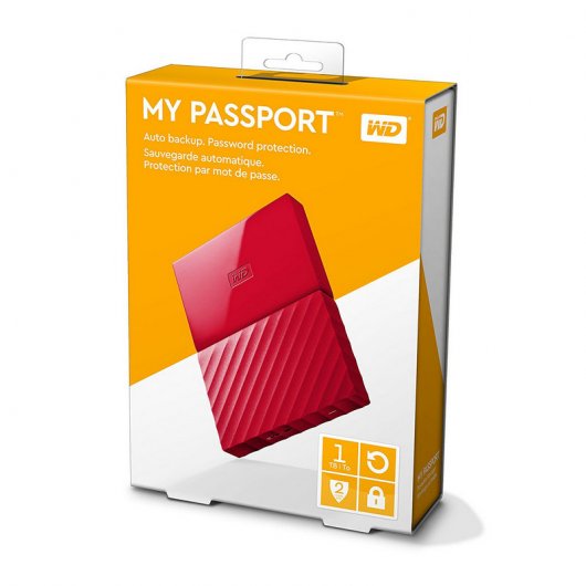 WD My Passport 1 TB 2.5" USB 3.0 Rojo