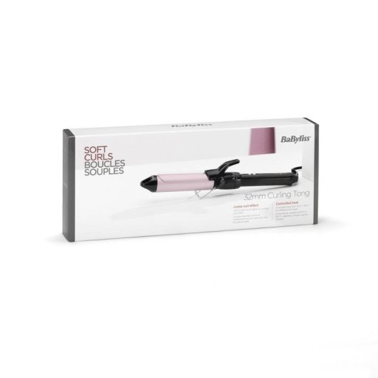 Boucleur à Cheveux BaByliss C325E Céramique 25 mm 110-180°C 10 Températures Arrêt Auto Noir Rose