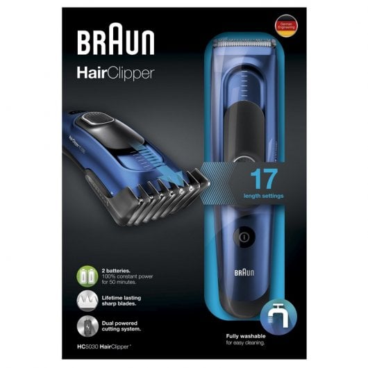 Braun HC5030, Tagliacapelli, Regolabarba Uomo, Rasoio Elettrico Barba Con 17 Impostazioni Di Lunghezza