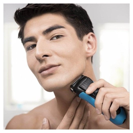 Barbeador Facial Braun Series 3 3020s Recarregável 45min A Seco 3 Lâminas Carga Rápida