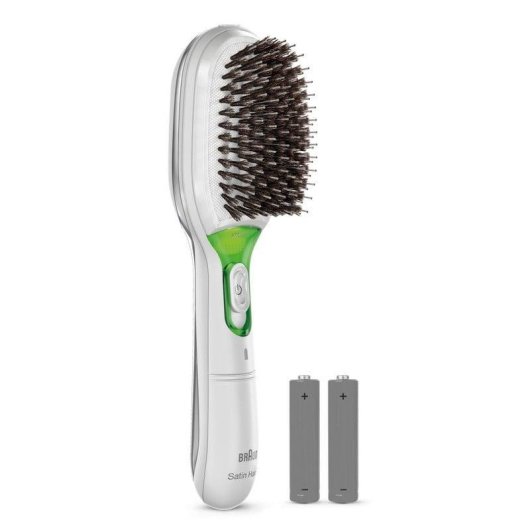 Glättbürste Braun Satin Hair 7 BR750 Ionen Naturborsten Weiß Grün Automatische Abschaltung
