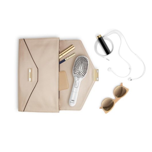 Glättbürste Braun Satin Hair 7 BR750 Ionen Naturborsten Weiß Grün Automatische Abschaltung